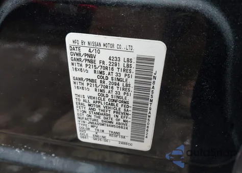 2010 Nissan Rogue S z USA, uszkodzony, nr VIN JN8AS5MT9AW506624
